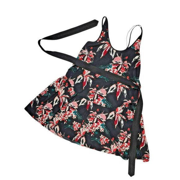 Derek Lam 10 Crosby Athleta Floral Sleeveless Dress Women’s Large Black Red EUC - Picture 5 of 10